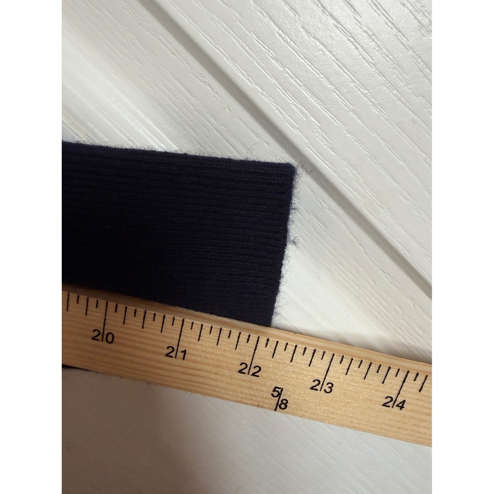 Vince Navy Blue 100% Cashmere Layered Look Cardigan Collared Shirt Contrast M - Picture 14 of 14